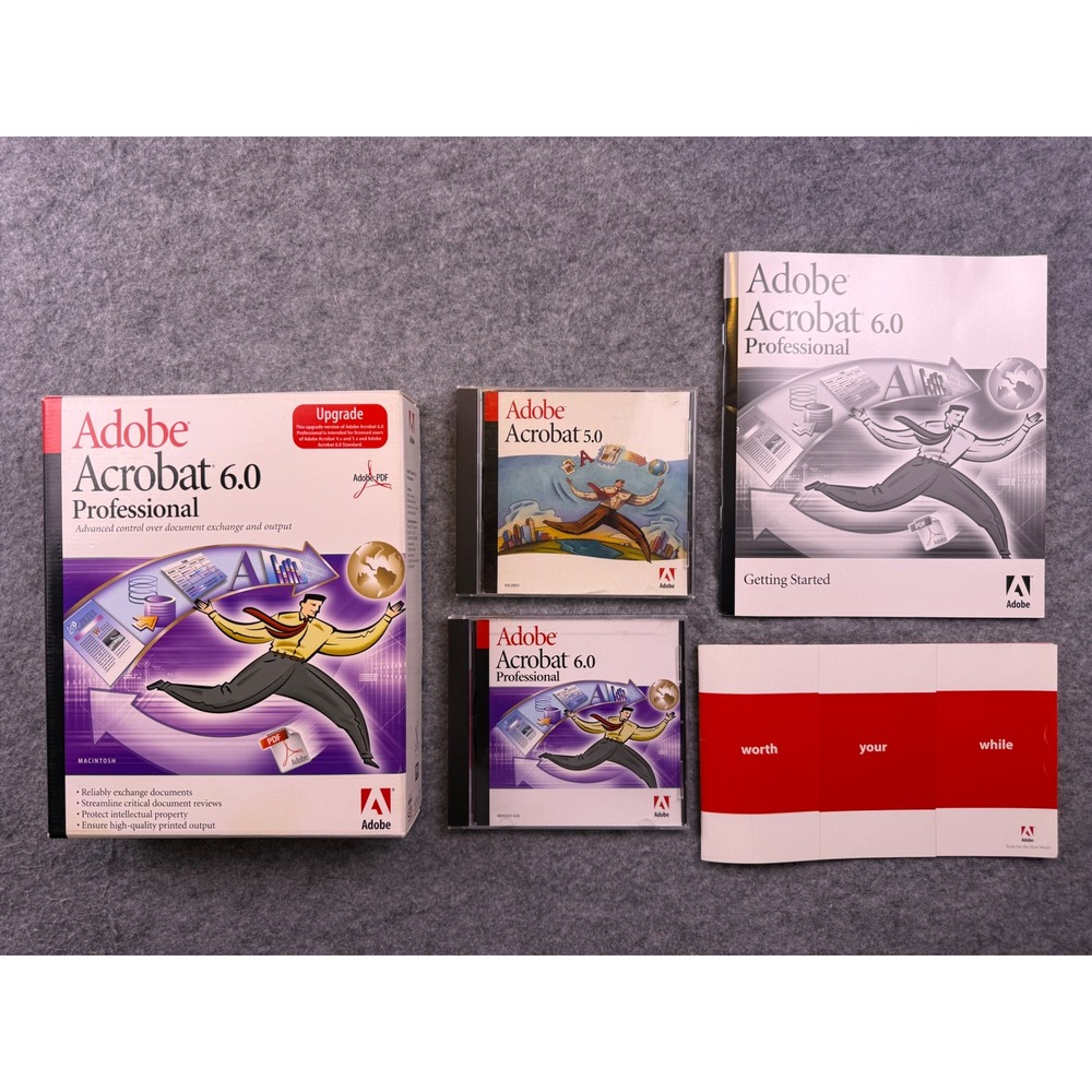 Adobe Acrobat 6.0 Professional Macintosh Upgrade Red/White Preowned